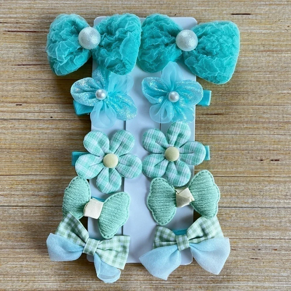 Girls ribbon hairclip set